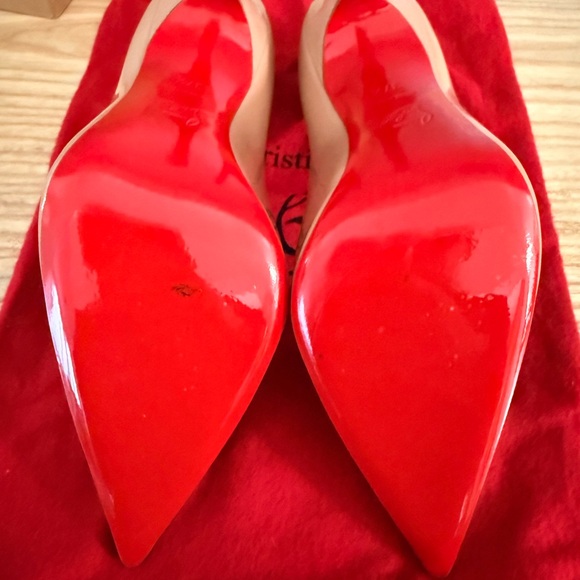 Christian Louboutin Red and Beige Patent Heels - Picture 5 of 6